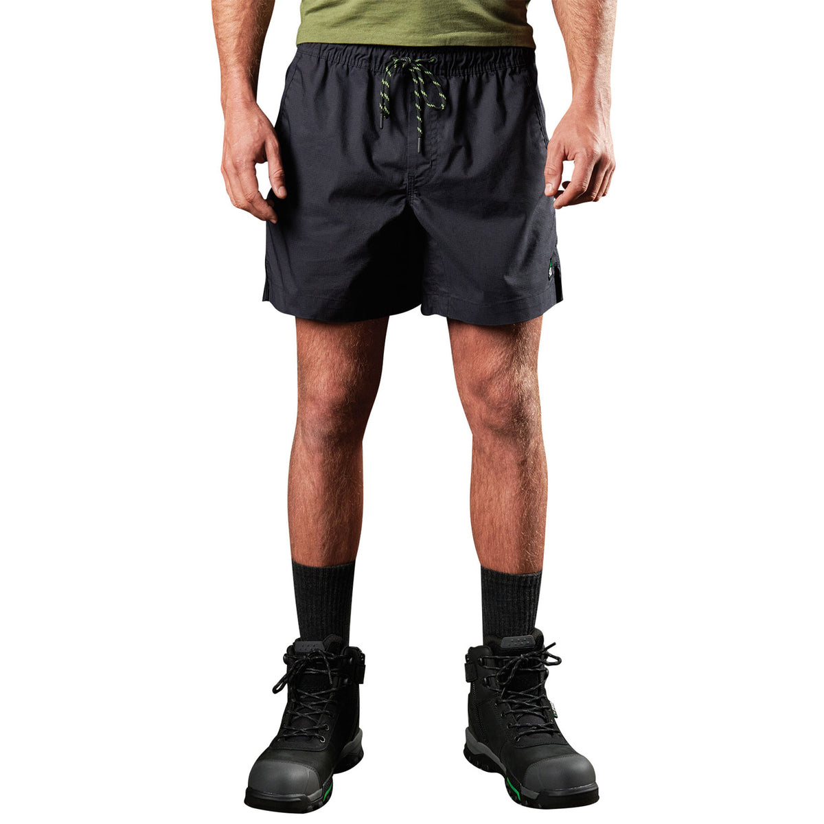 fxd repreve stretch ripstop work shorts in black