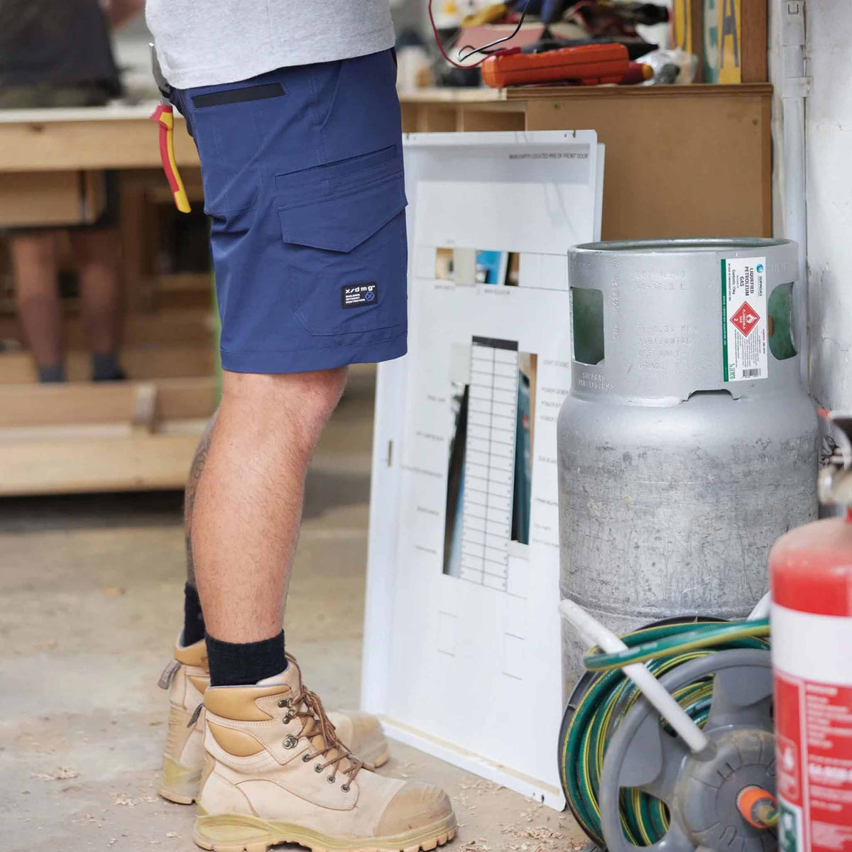 x/dmg lightweight nylon shorts in navy
