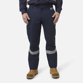 HARD YAKKA SHIELDTEC FR FLAT FRONT TAPED CARGO PANT PPE IN NAVY
