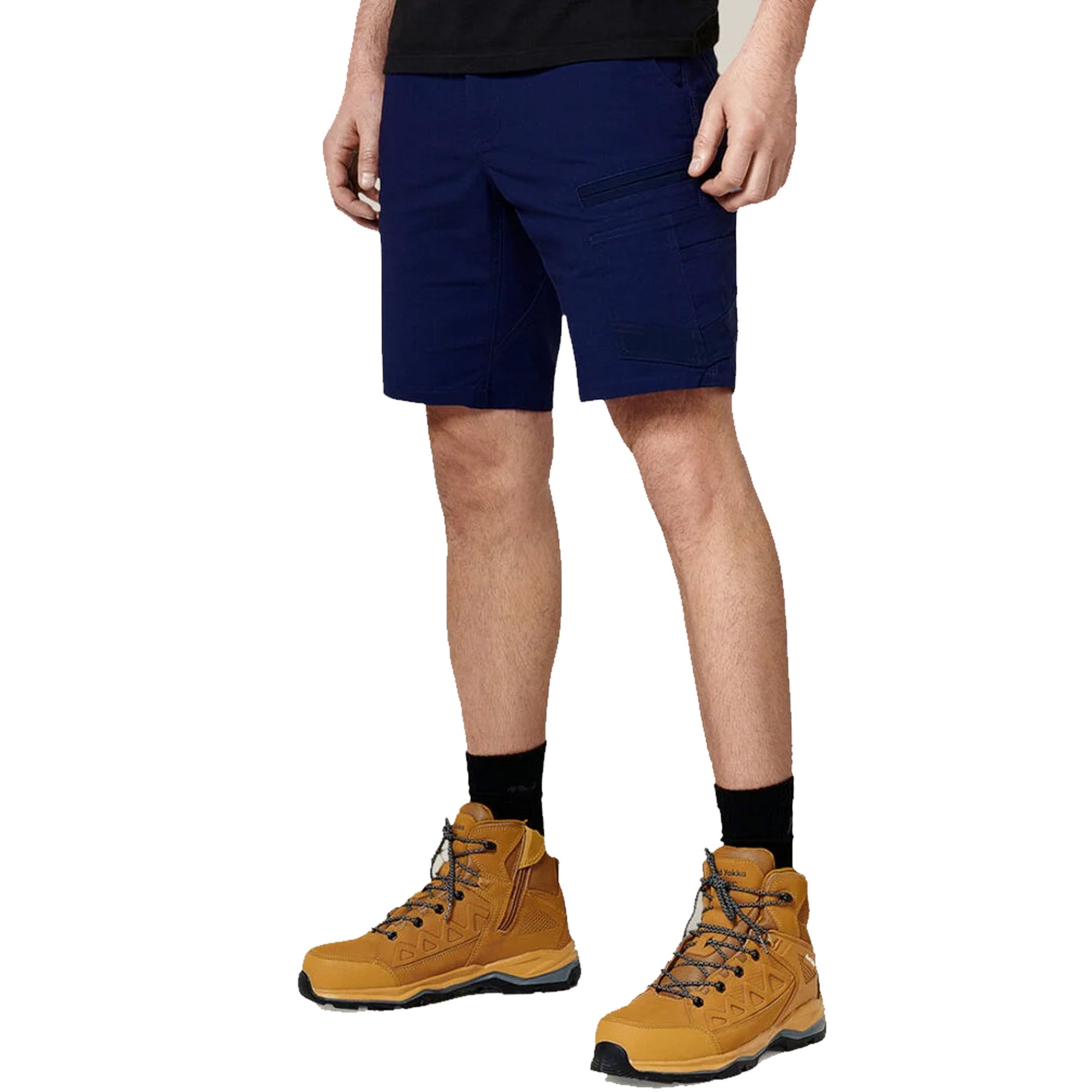 HARD YAKKA 3056 RAPTOR RIP RESISTANT  MID LENGTH SHORT IN NAVY