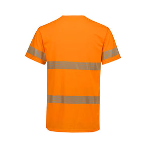 syzmik hi vis segmented tape cotton tee in orange