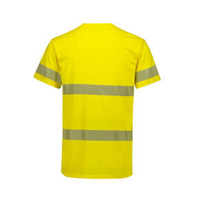 syzmik hi vis segmented tape cotton tee in yellow