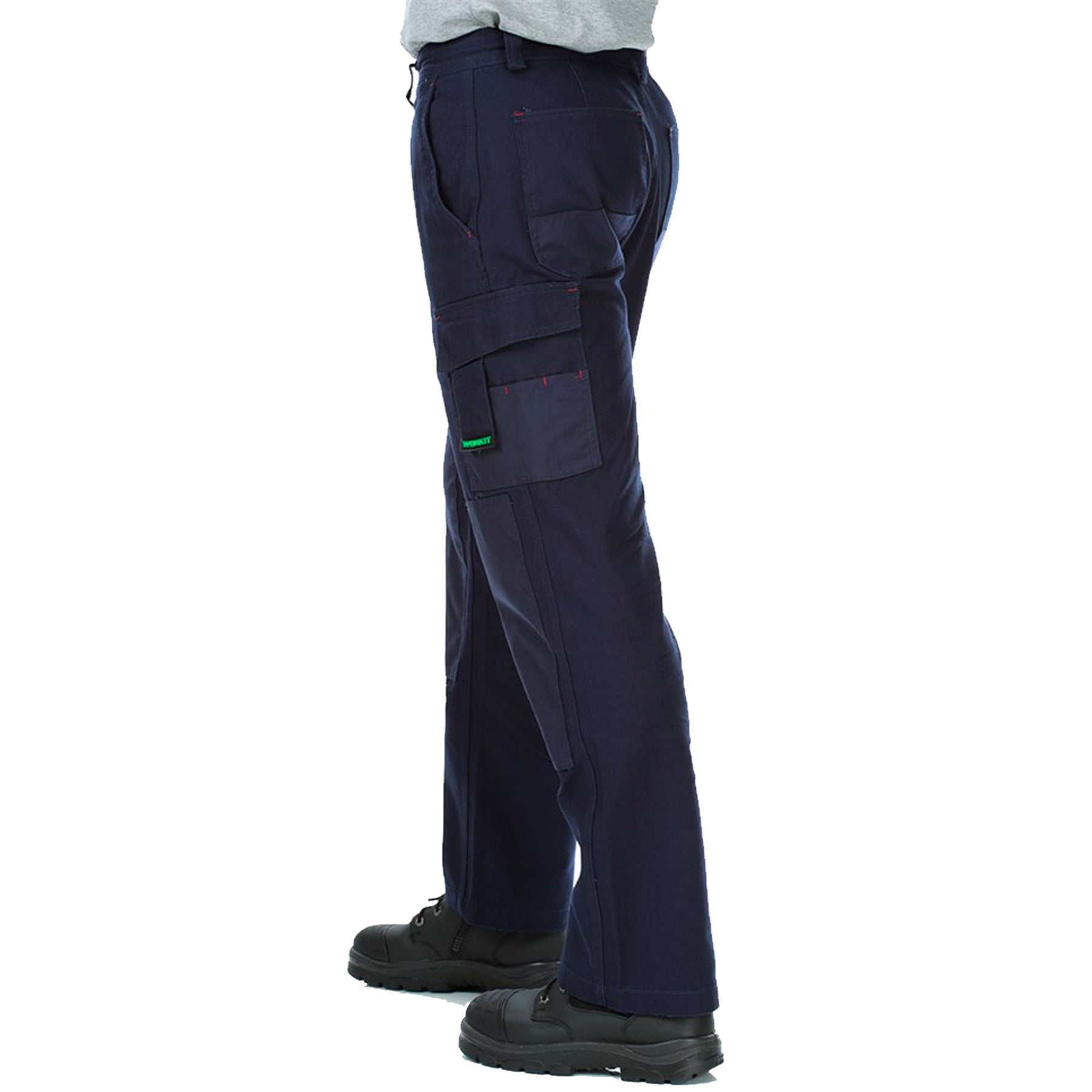 side of cordura cotton canvas utility pants in navy