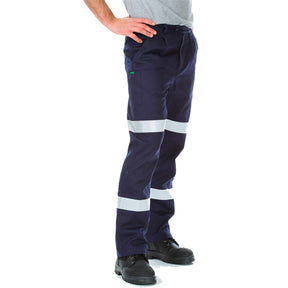 cotton drill work pants with double 3m reflective tape