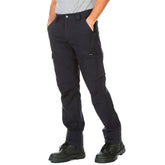 cotton canvas narrow cargo pants in navy