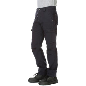 cotton canvas narrow cargo pants in navy