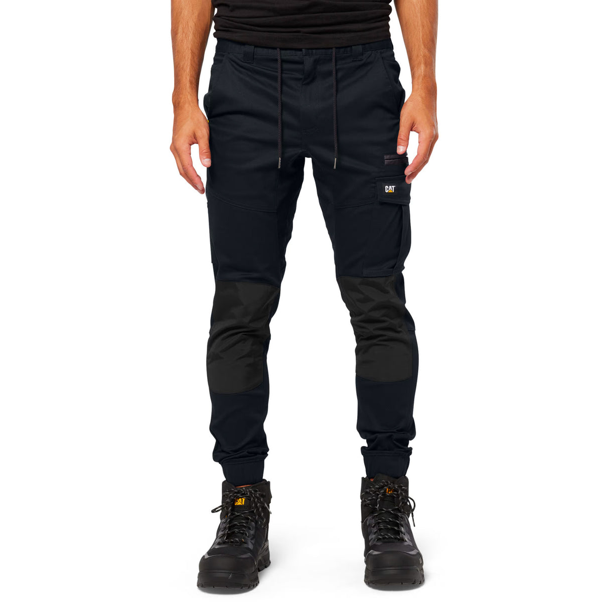 cat workwear cuffed dynamic pant in black