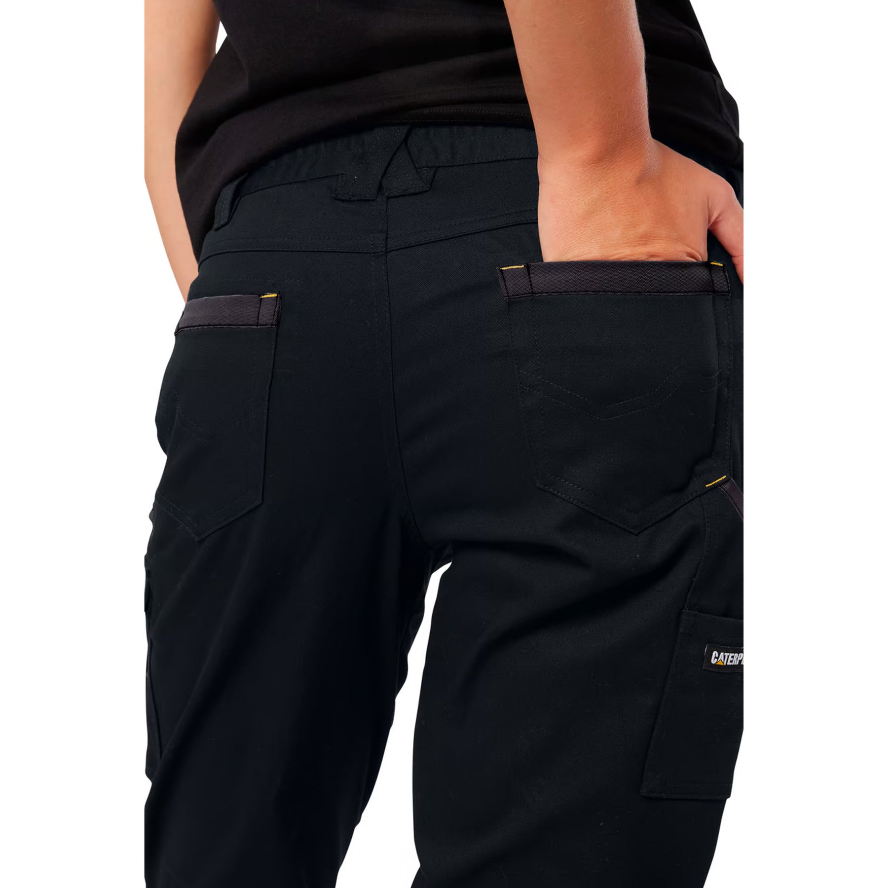 cat workwear womens cuffed dynamic pants in black