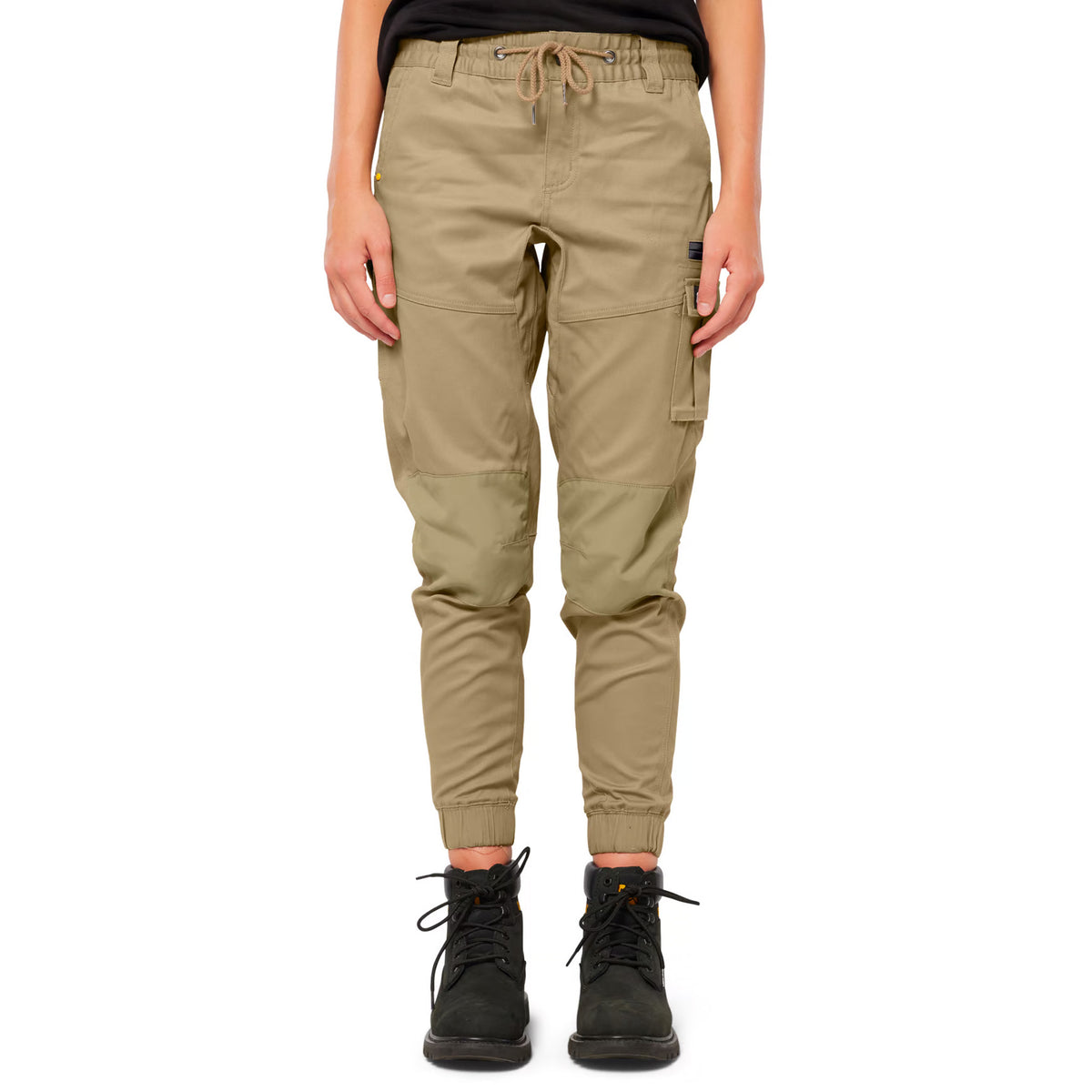 cat workwear womens cuffed dynamic pants in khaki