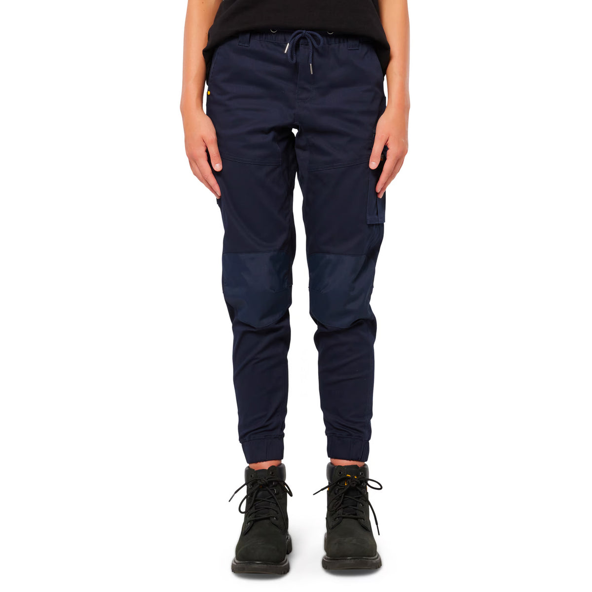 cat workwear womens cuffed dynamic pants in navy