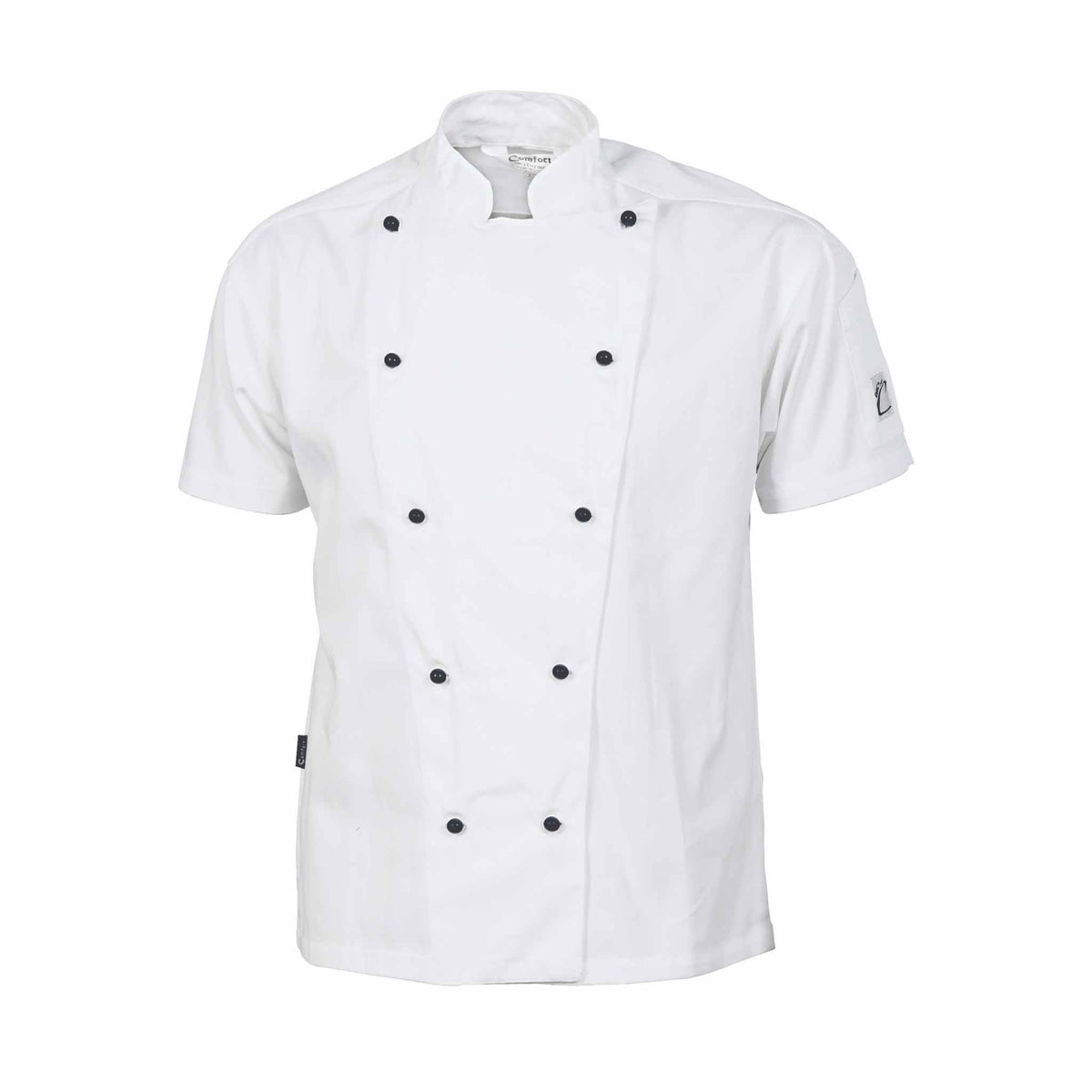 white short sleeve three way air flow chef jacket