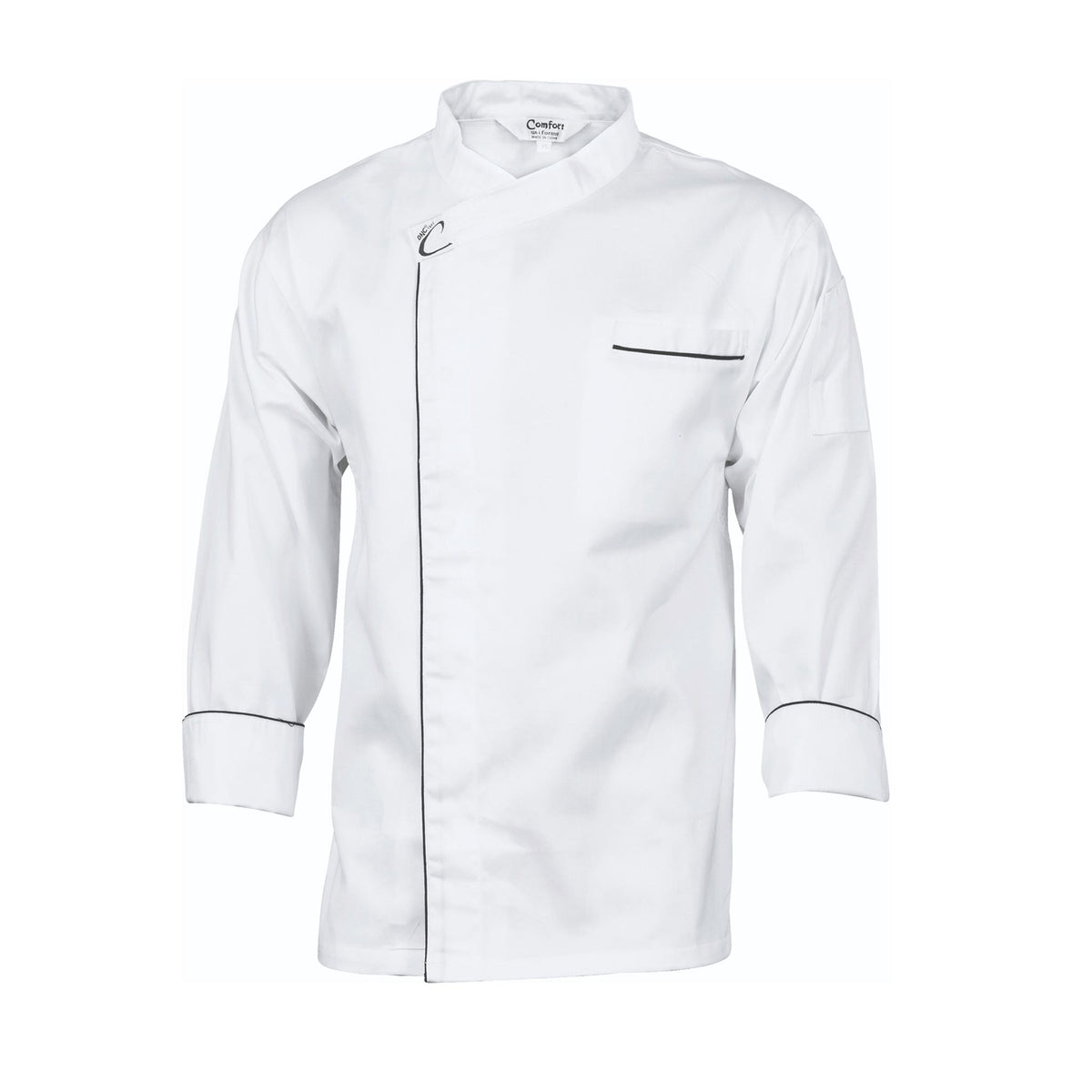 white long sleeve cool breeze modern chefs jacket 