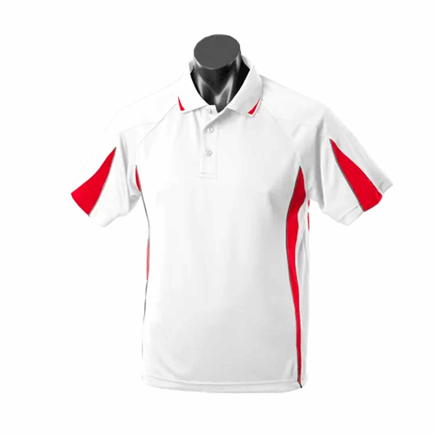 aussie pacific eureka mens polo in white red