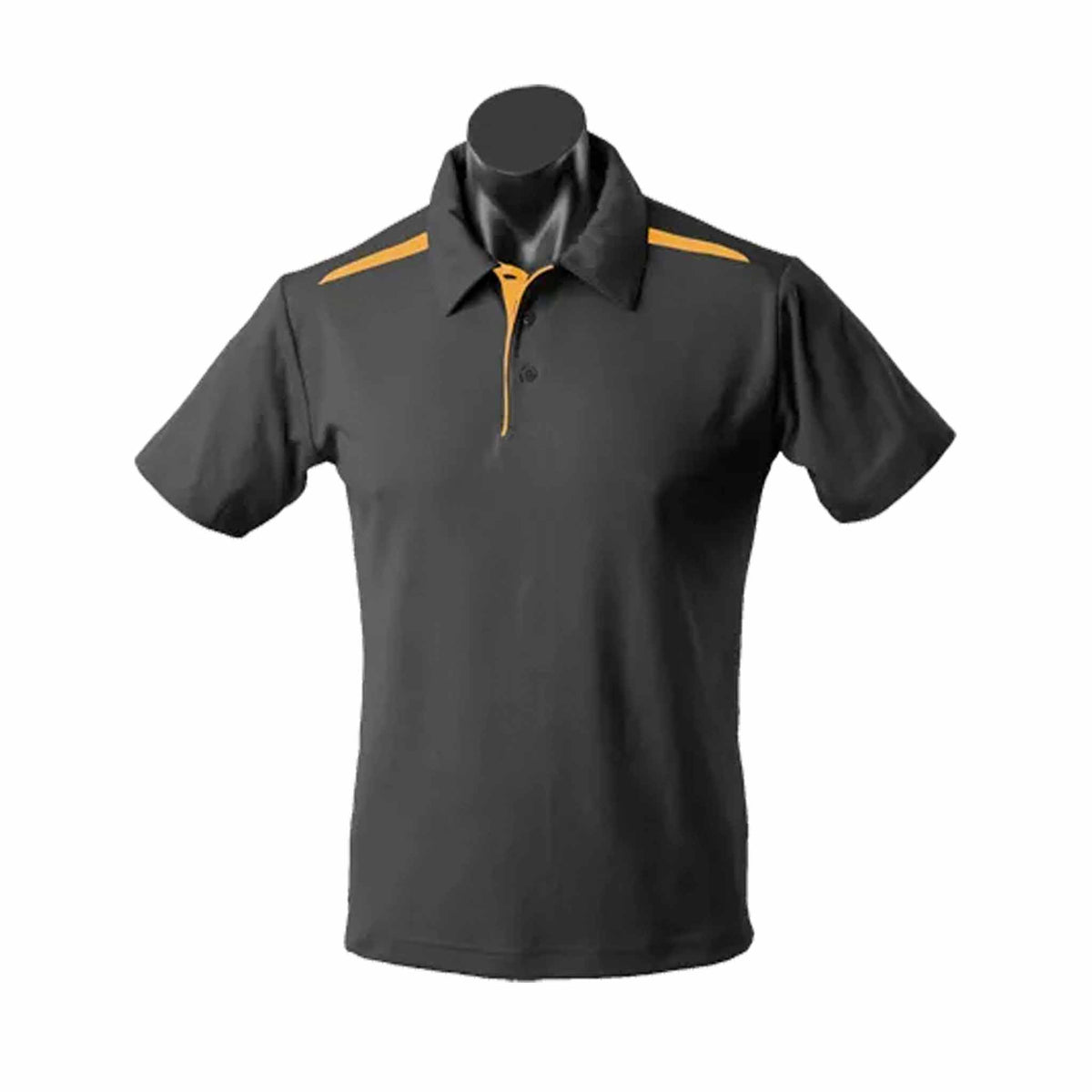 PATERSON MENS POLOS - BLACK/CONTRAST COLOUR - 1305