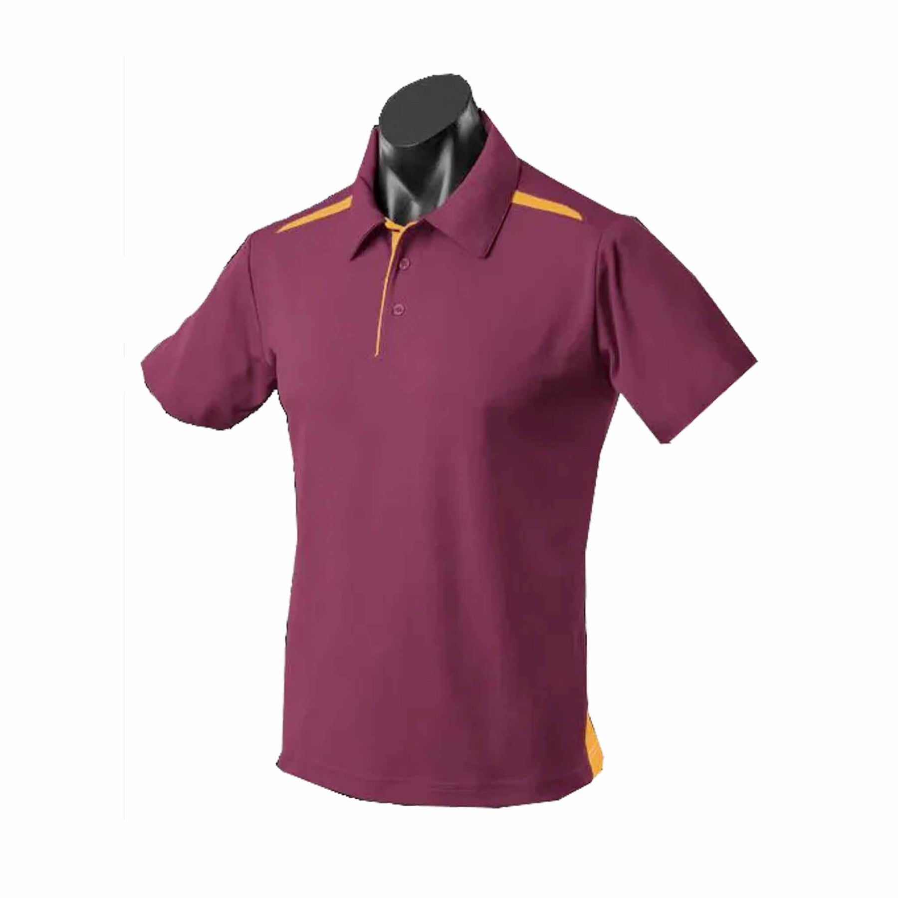 aussie pacific paterson mens polo in maroon gold