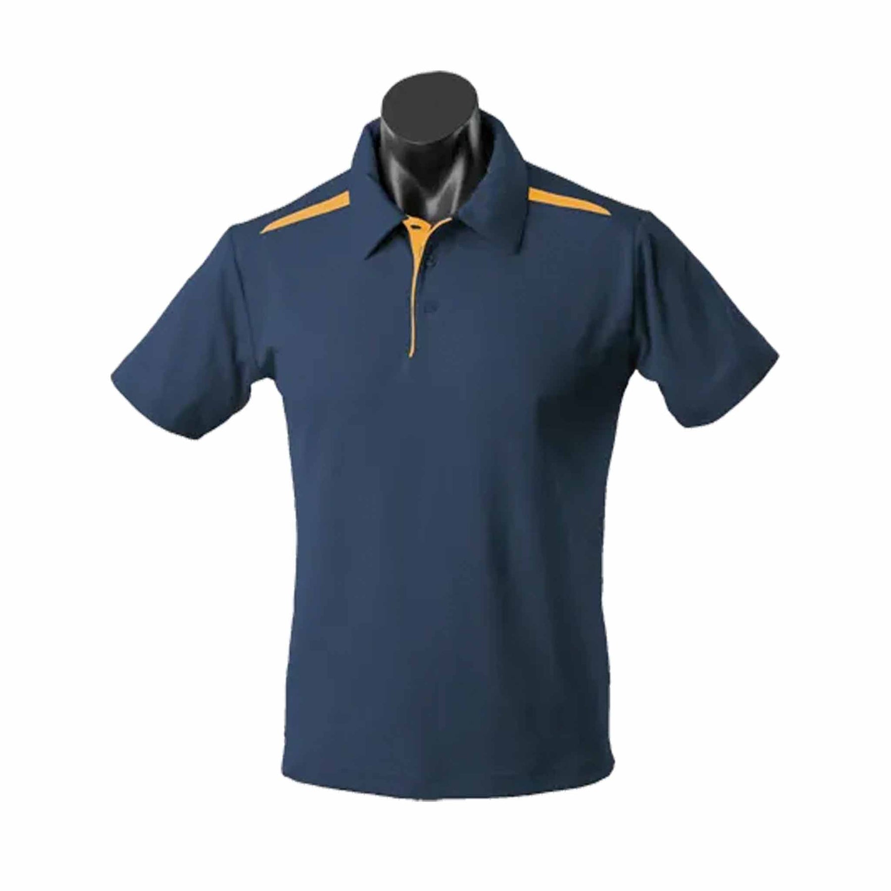 aussie pacific paterson mens polo in navy gold