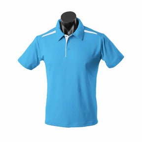 aussie pacific paterson mens polo in pacific blue white