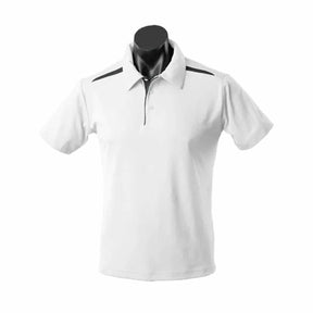 aussie pacific paterson mens polo in white black
