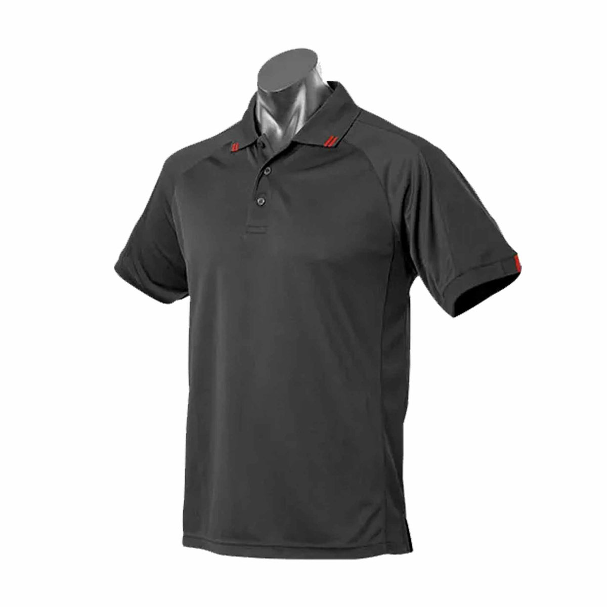 aussie pacific flinders polo in black red