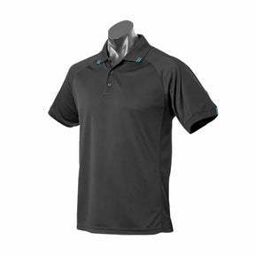 aussie pacific flinders polo in black teal