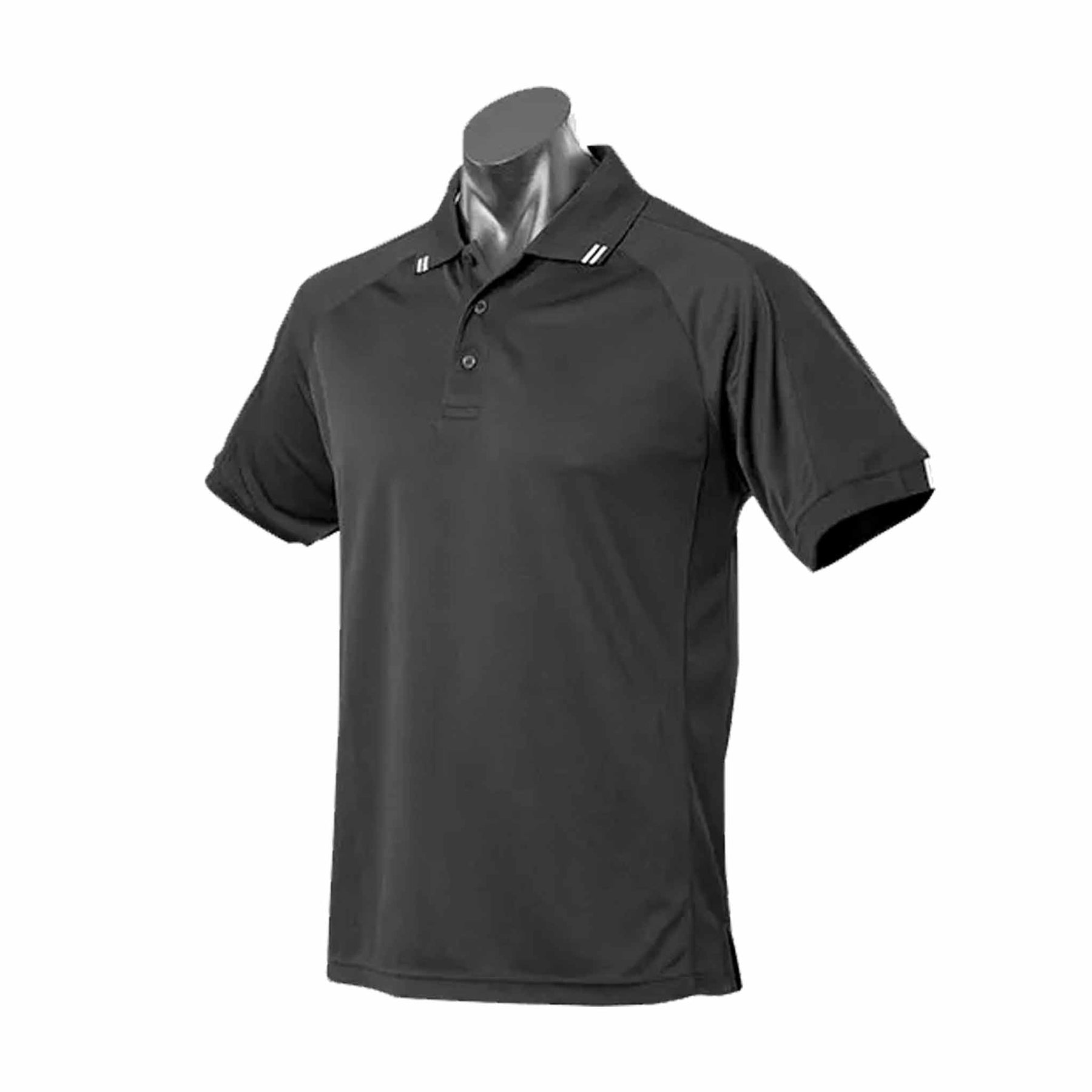 aussie pacific flinders polo in black white