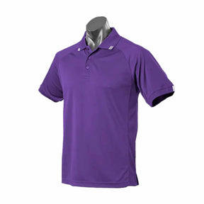 aussie pacific flinders polo in purple white