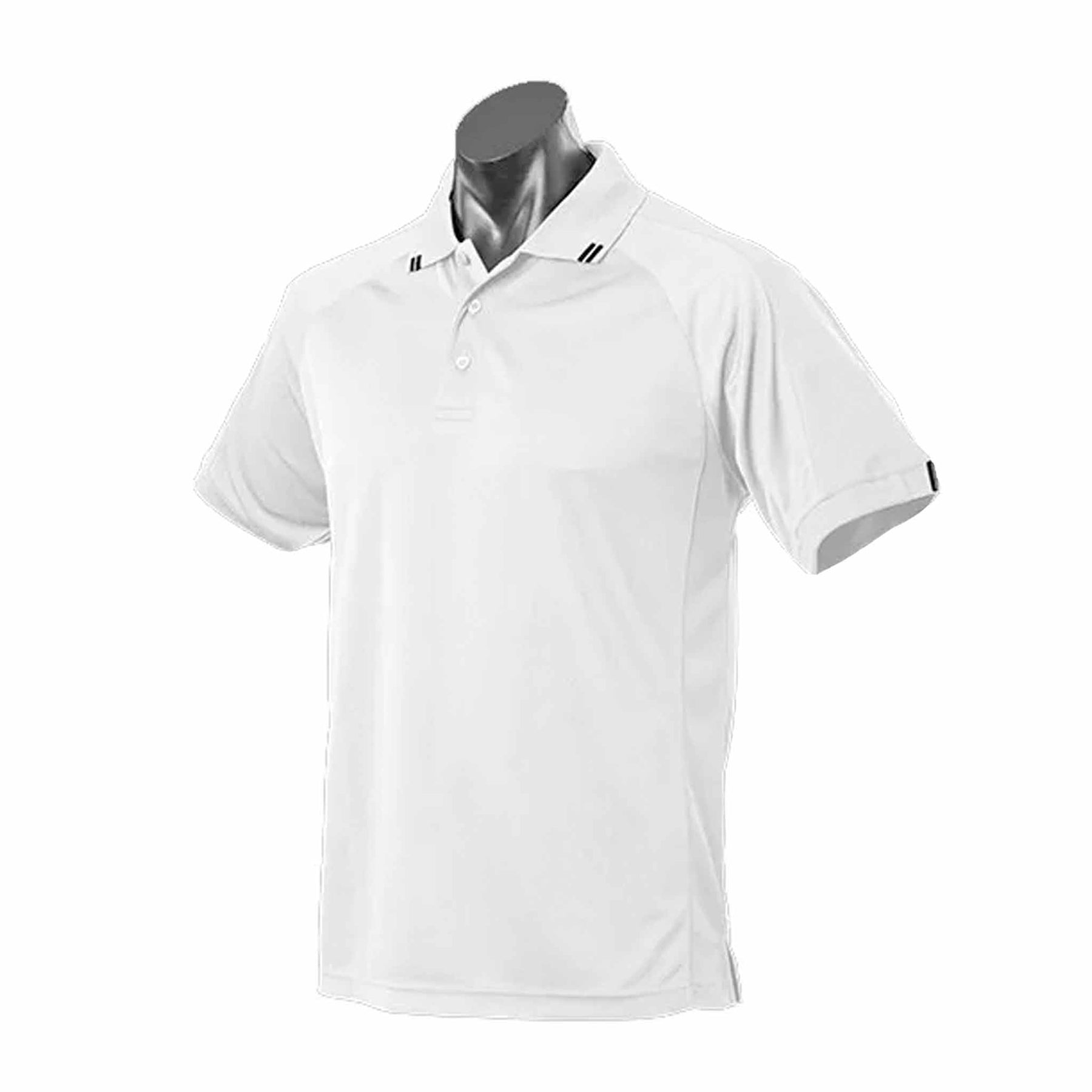 aussie pacific flinders polo in white black