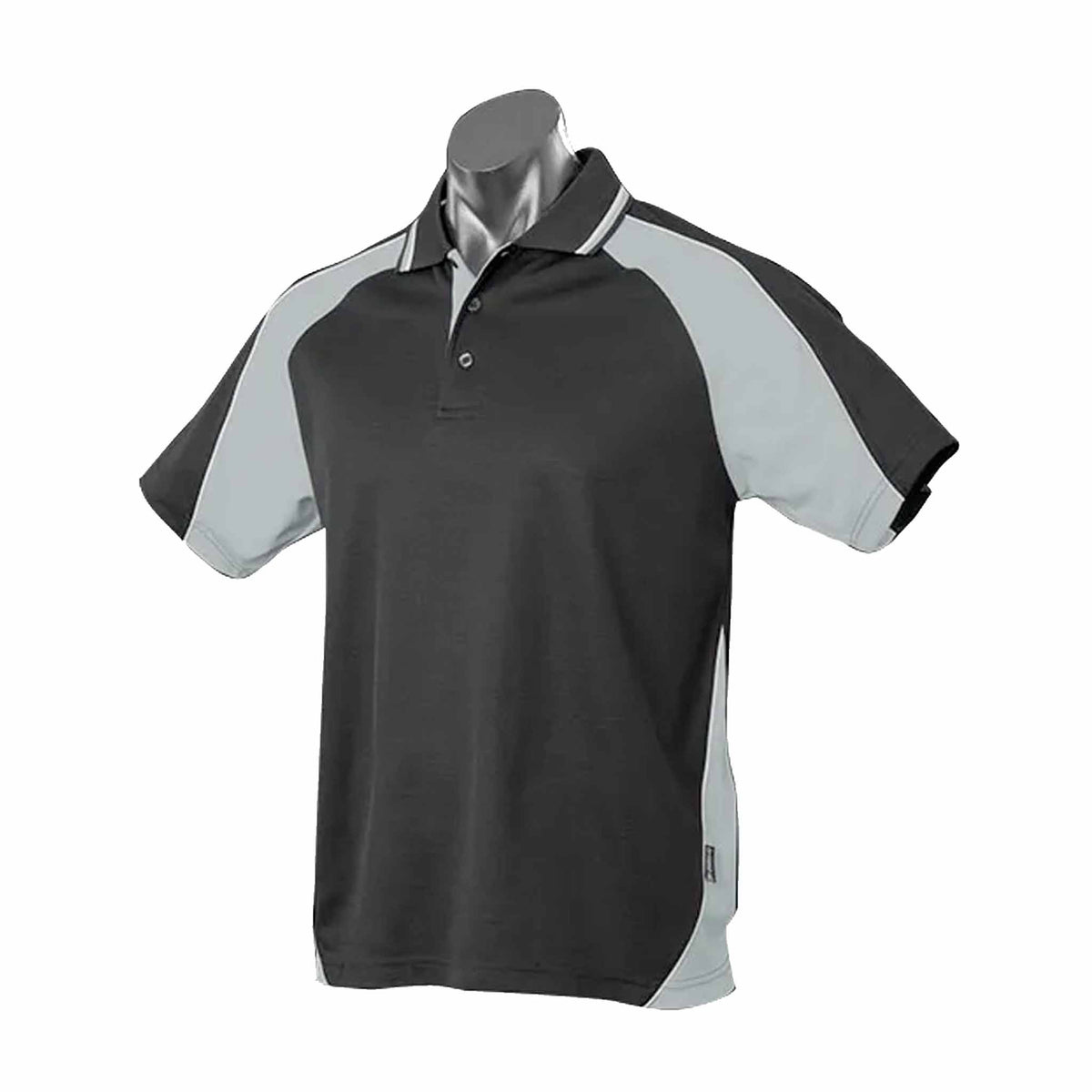 aussie pacific panorama mens polo in black ashe white
