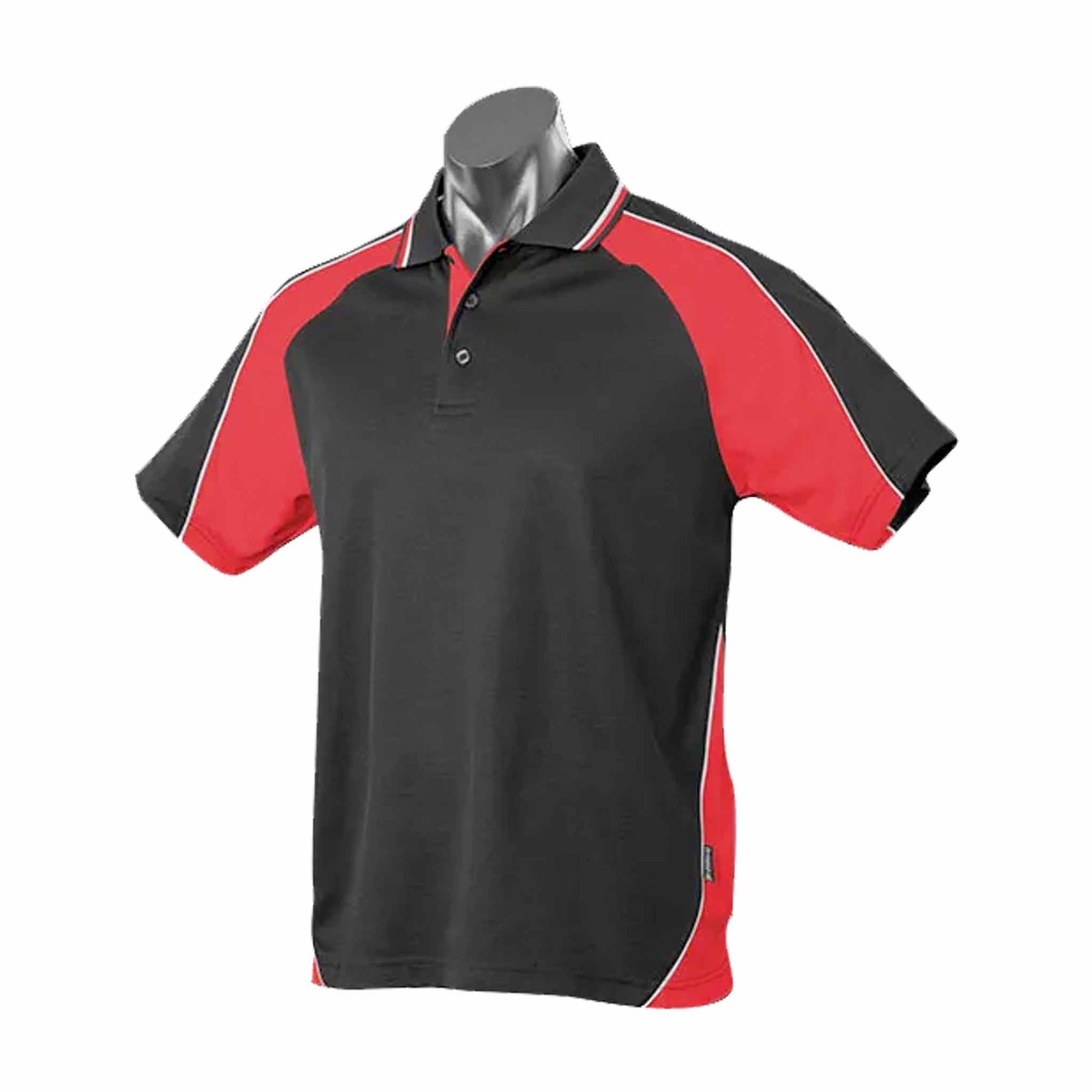 aussie pacific panorama mens polo in black red white