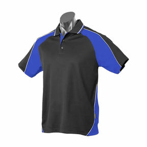 aussie pacific panorama mens polo in black royal white