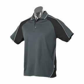 aussie pacific panorama mens polo in slate black white
