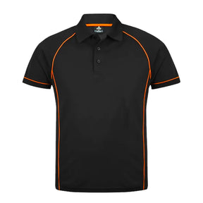 aussie pacific endeavour polos in black orange