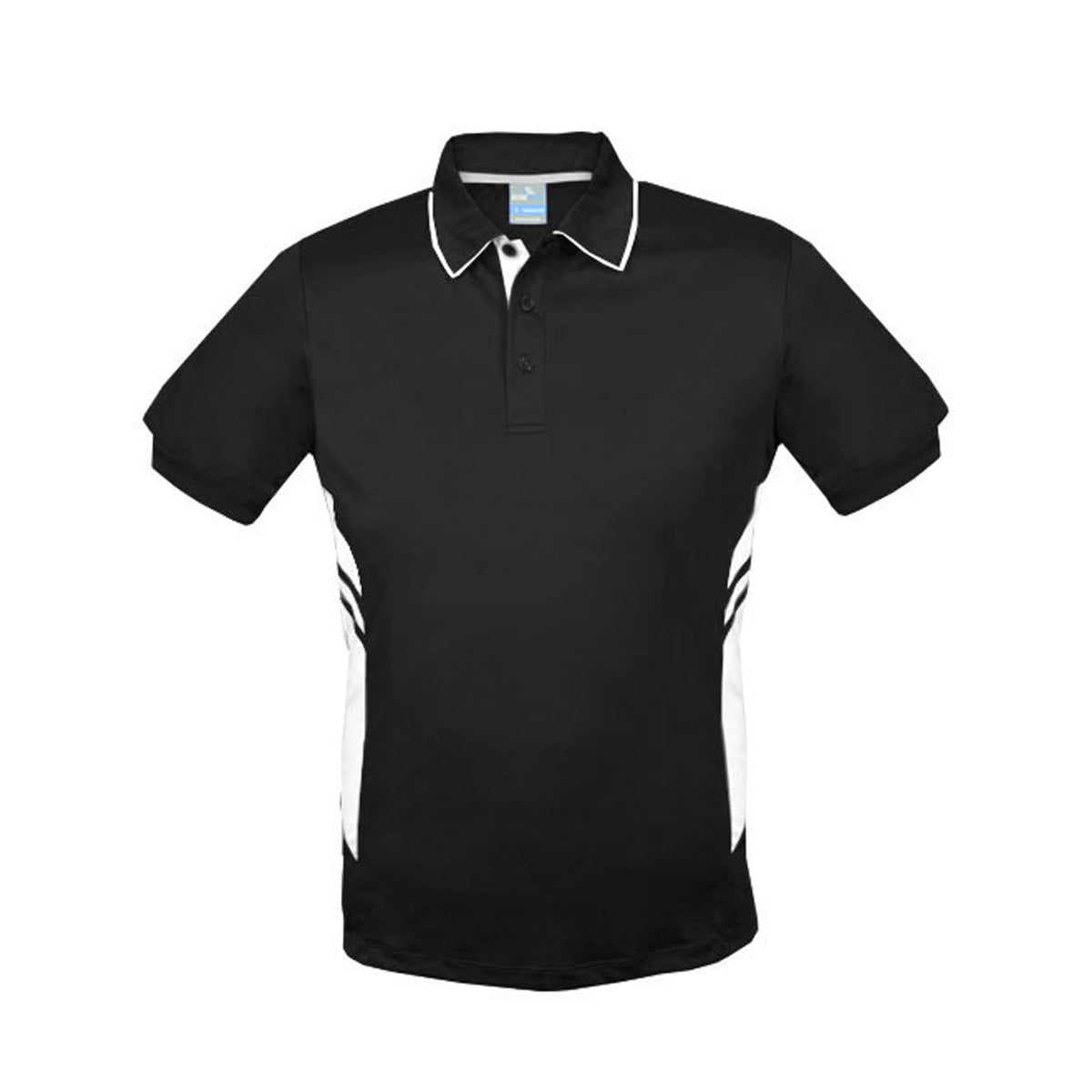 mens tasman polo in black white