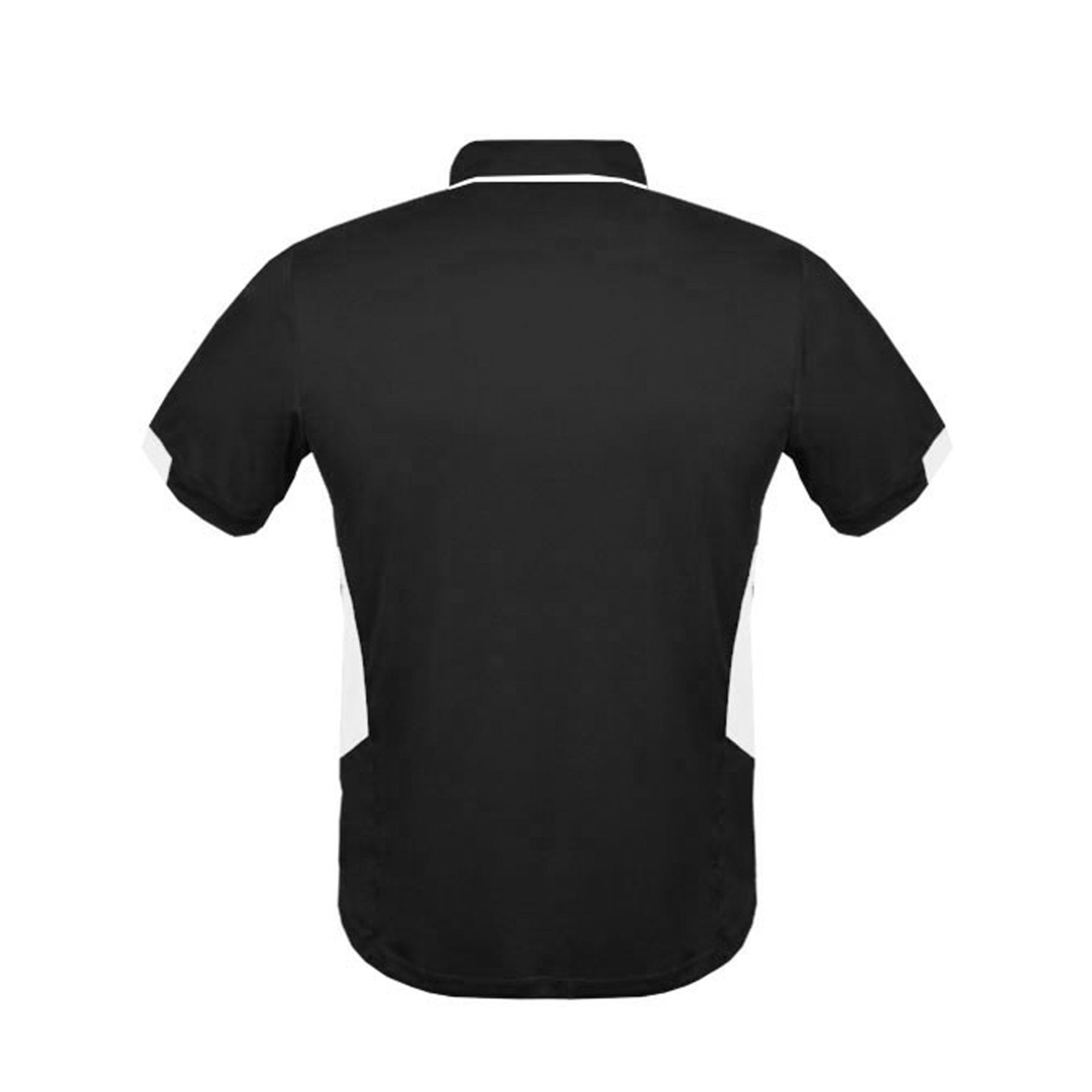back of mens tasman polo in black white