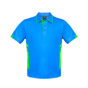 mens tasman polo in cyan neon green