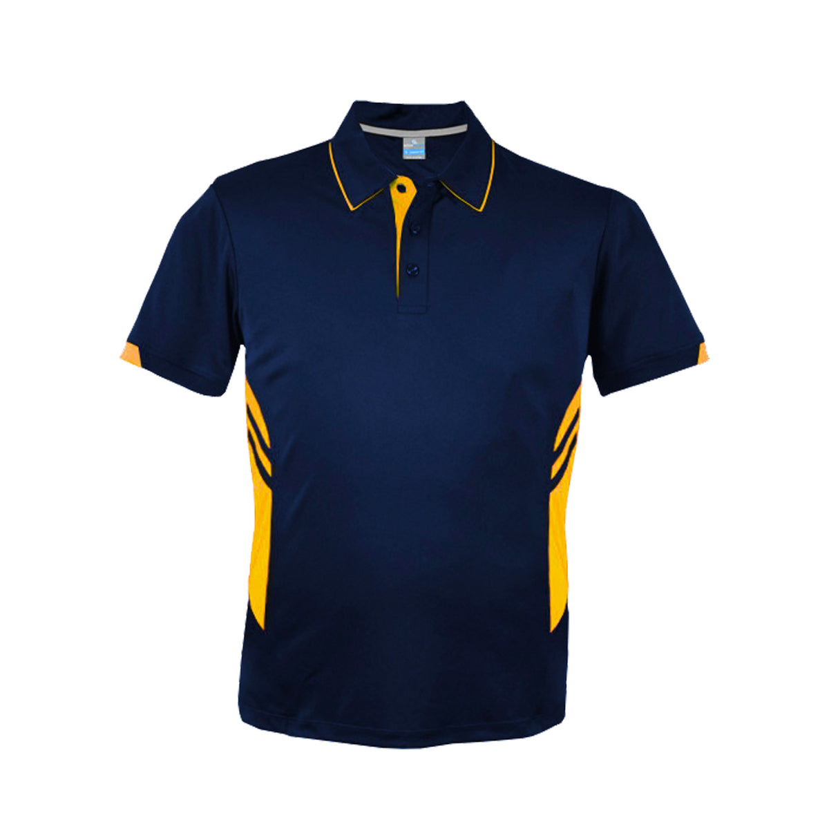 mens tasman polo in navy gold