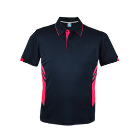 mens tasman polo in navy neon pink