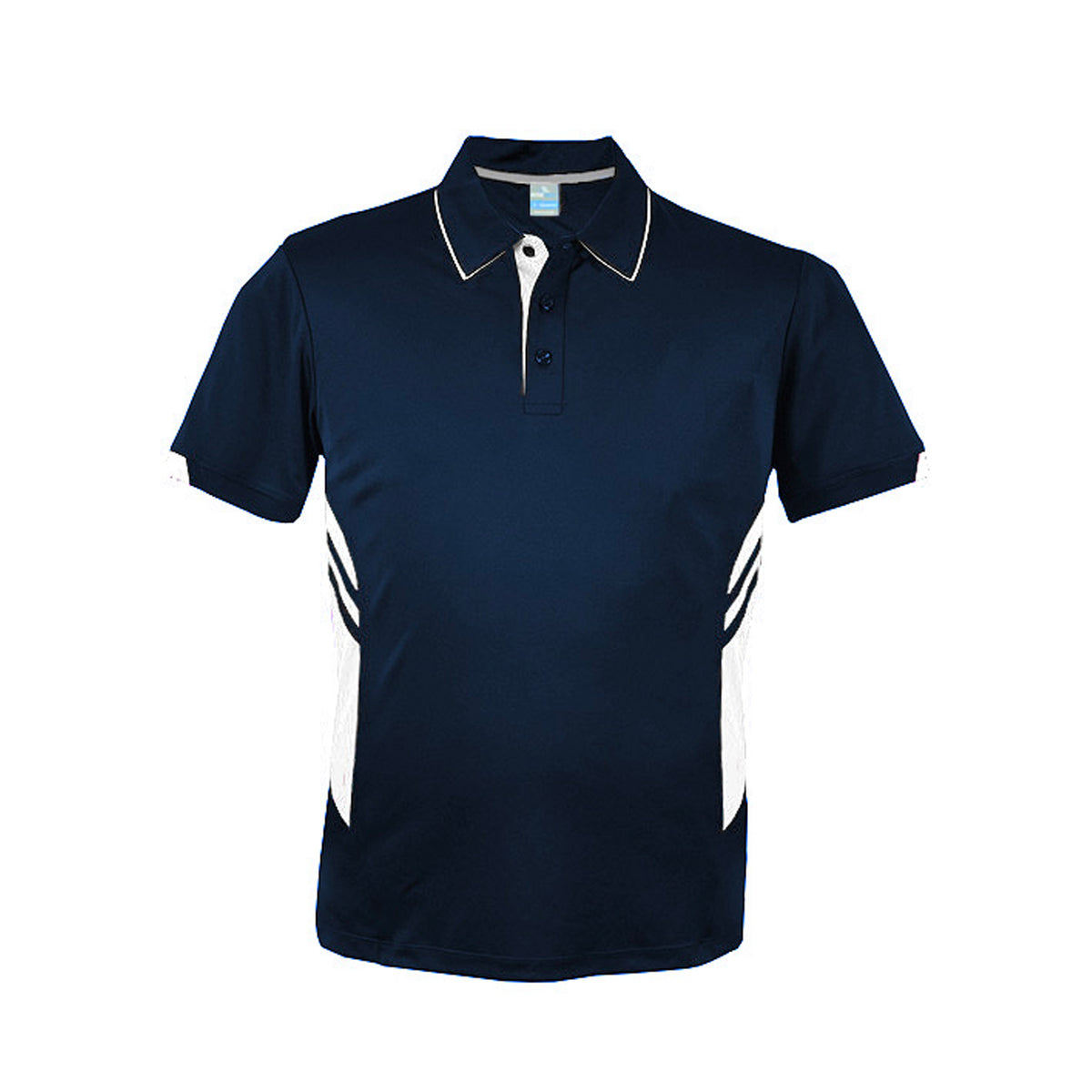 mens tasman polo in navy white