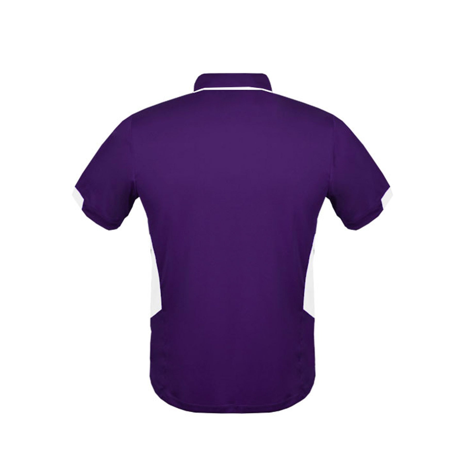 back of mens tasman polo in purple white
