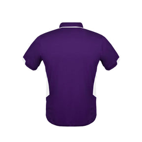 back of mens tasman polo in purple white