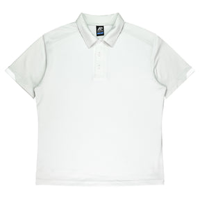 aussie pacific morris mens polo in light grey white