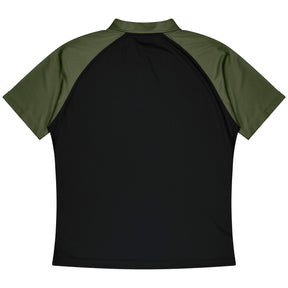 aussie pacific manly mens polo in black army green