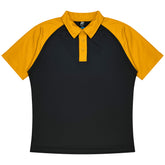 manly kids polo in black gold