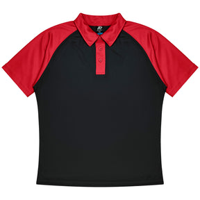 aussie pacific manly mens polo in black red