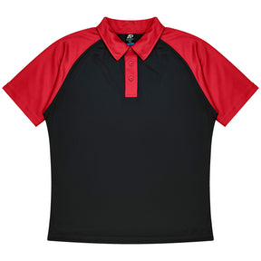 aussie pacific manly mens polo in black red