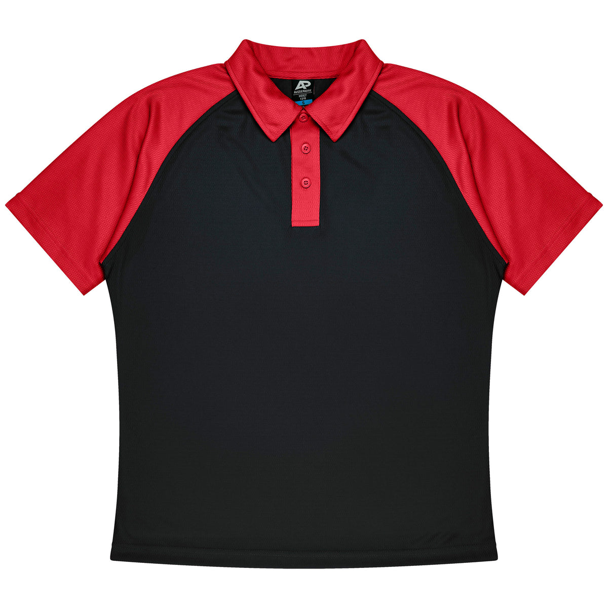 manly kids polo in black red