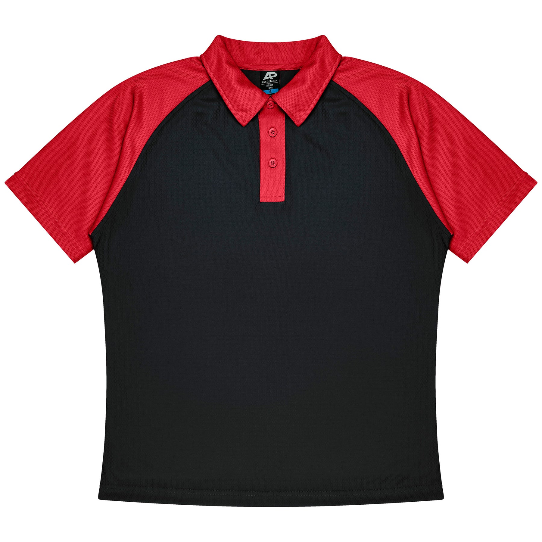 manly kids polo in black red