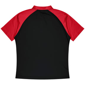 aussie pacific manly mens polo in black red