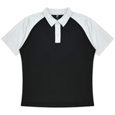 aussie pacific manly mens polo in black white