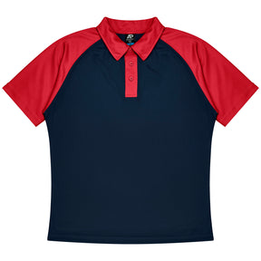 manly kids polo in navy red